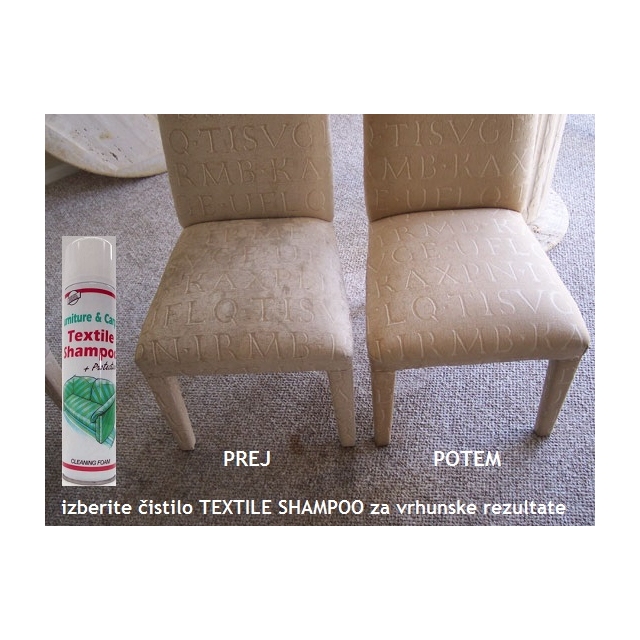 Čistilo za tkanine, čiščenje večjih površin:TEXTILE SHAMPOO, 400mL